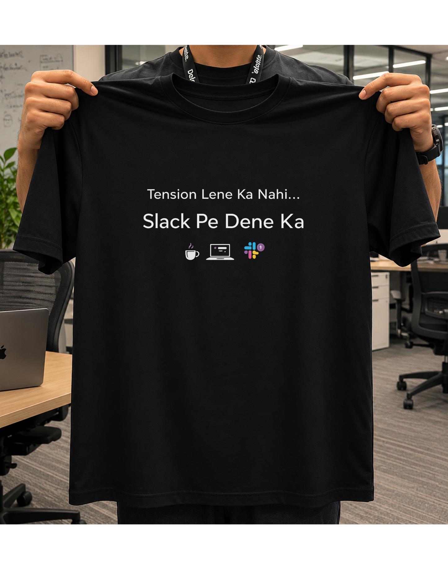Tension Lene Ka Nahi… Slack Pe Dene Ka | Oversized Heavyweight Cotton T Shirt